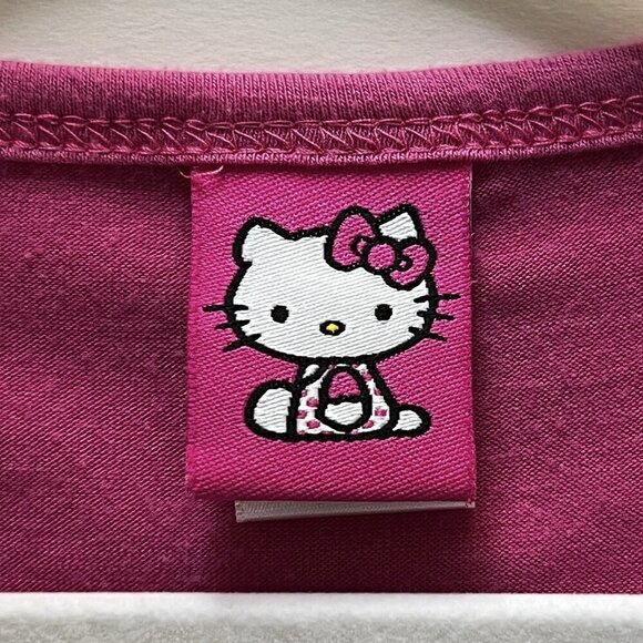 Hello Kitty Carmine Rose Pink Houndstooth Dress w/ Shrug Ruffled Skirt Size 5 - Picture 5 of 9